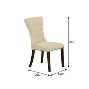 Upholstered Dining Chair Parsons Style by Furnifact – Wood, Mahogany, Pack of 2