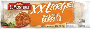 El Monterey XX Large Bean and Cheese Burrito, 9.5 Ounce -- 12 per case.