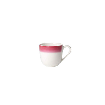 espresso Cup Set by Villeroy & Boch – 100 milliliters, Porcelain, White/Red, Pack of 6, Model 1048501420