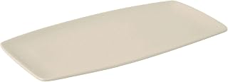 Tuxton China BEH-140Q Plate, 14" x 8" x 7/8" H, Rectangular, Rolled Edge, Tapered Ends, Microwave and Dishwasher Safe, Oven Proof, Fully Vitrified, Ceramic, DuraTux, Pack of 12