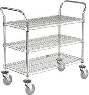 Nexel Wire Utility Cart, 3 Shelves, 800 Lb. Capacity, 36" L x 18" W x 38" H