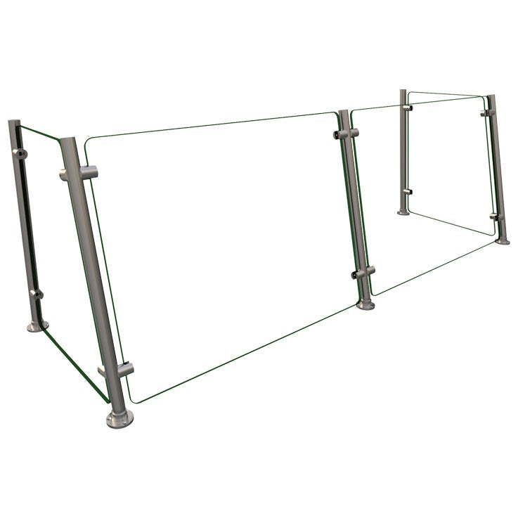 Hatco EP15 Glass Sneeze Guard, 22" High, Clear - 60" Two Bays