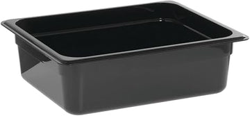 HUBERT Half-Size Polycarbonate Cold Food Pan, Black - 12" L x 4" D