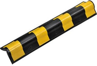 Global Industrial Heavy Duty Corner Guard, Rounded, 31" L, Yellow/Black