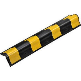 Heavy Duty Corner Guard by Global Industrial – 32"L x 4.75"W x 4.75"H, Rubber, Black/Yellow, Model 708112