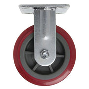 Rigid Plate Caster Red Polyurethane - 6" Dia by HUBERT – Red, Model RGAZ620P-1