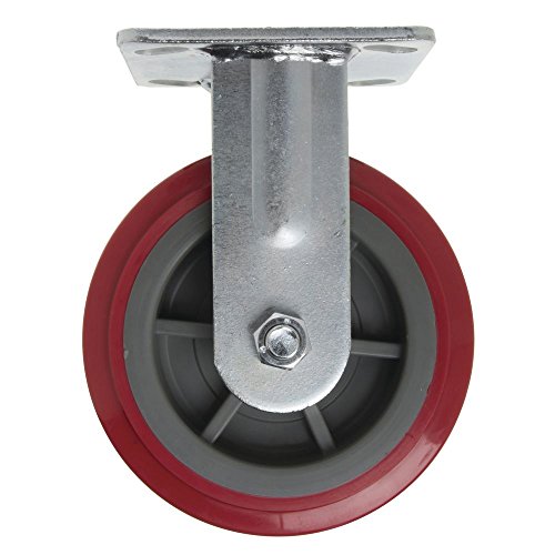Rigid Plate Caster Red Polyurethane - 6" Dia by HUBERT – Red, Model RGAZ620P-1