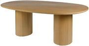 Coral 84" W Oval Pedestal Dining Table - Light Brown