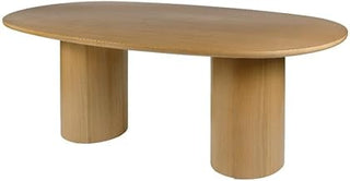 Coral 84" W Oval Pedestal Dining Table - Light Brown