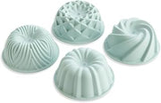 Nordic Ware Micro Mini Bundt Set, Four 1-Cup Servings, Sea Glass