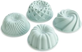 Nordic Ware Micro Mini Bundt Set, Four 1-Cup Servings, Sea Glass