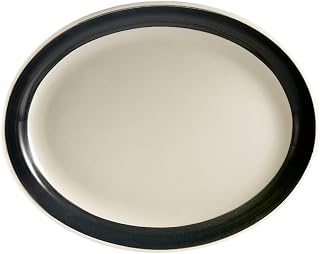 CAC China R-13NR-BLK Oval Platter N.R. Black 11 1/2" Stoneware Oval, Color, Set of 12