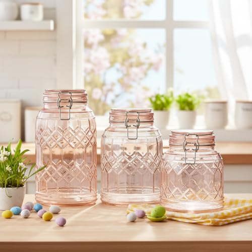 10 Strawberry Street Blush / 3 Piece Set / 44.0 fluid_ounces Food Jars & Canisters