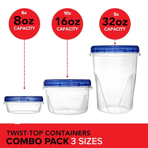 Stock Your Home 21 Count / Blue / 32.0 ounces Container Sets