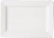 Tuxton China ABU-550 Plate, 8" x 5-1/2", Rectangular, Microwave and Dishwasher Safe, Oven Proof, Fully Vitrified, Ceramic, AlumaTux, Napa, Pearl White, Pack of 12
