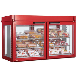 Hatco LFST-48-2X Stainless Steel Merchandising Cabinet, 48 7/8" Wide, Black - 120/208V