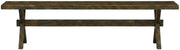 Furnifact Solid Wood Dining Bench with X-Style Base, Long Wooden Bench for Kitchen Table and Dining Room, Brown/Brown