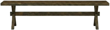 Furnifact Solid Wood Dining Bench with X-Style Base, Long Wooden Bench for Kitchen Table and Dining Room, Brown/Brown
