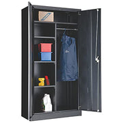 Combination Storage Cabinet with Locking Recessed Handle by Global Industrial – 36" W x 18" D x 72" H, Alloy Steel, Black, Model 269878BK