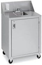 CV-PHS-4C 24" Cold Water Space Saver Sink with 120 Volt Water Pump Lockable Access Door 12 Ft. Cord with Standard Wall Plug and Backsplash with Soap and Towel Dispensers