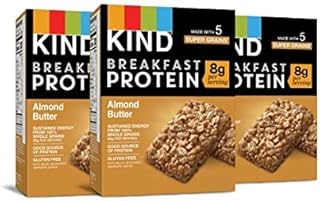 KIND Breakfast Protein Bars, Almond Butter, Gluten Free, 1.76oz, 24 Count
