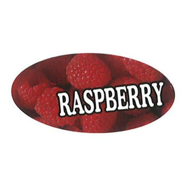 Oval Raspberry Flavor Label by Specialty Printing – Sticker, Red, Pack of 1000, Model PL579