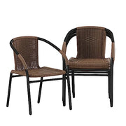 Flash Furniture Dark Brown / Set of 4 / Contemporary Patio Dining Chairs