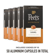 Peet's Coffee Caramel / 10 Count (Pack of 5) / Dark Roast Coffee Gifts
