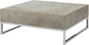 Furnifact Gray Concrete Coffee Table Indoor/Outdoor, 11.42-Inch High, Durable Acrylic Finish, INOX 201 Hardware, Stable Surface, Stylish Living Space