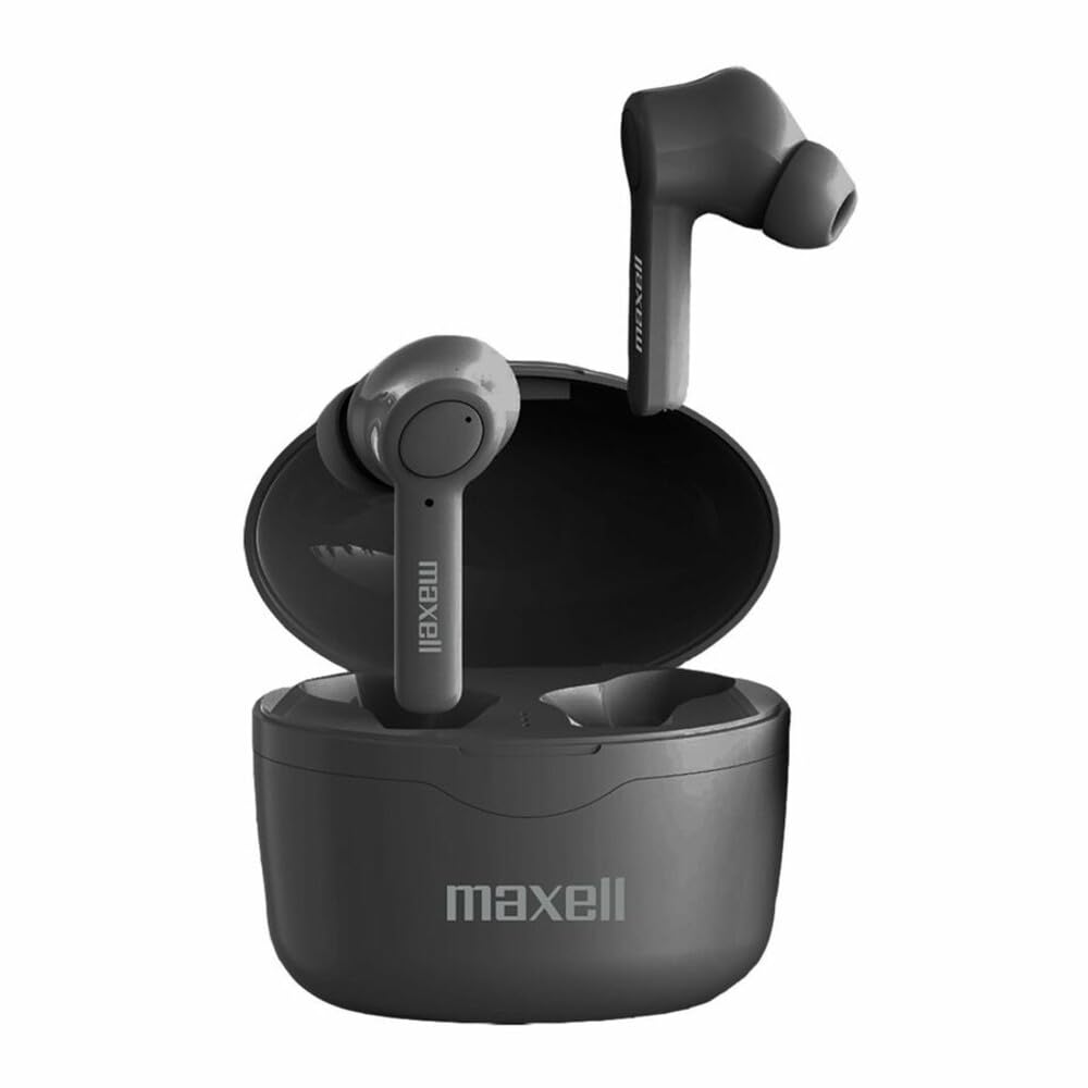 Sync Up True Wireless Bluetooth Earbuds by Maxell – One Size, Silicone, Black, Model 199899