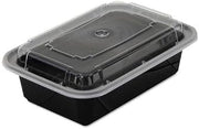 PACNC838B VERSAtainers, Black/Clear, 24oz, 5w x 7 1/4d x 2h