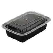 VERSAtainers, Black/Clear, 24oz, 5w x 7 1/4d x 2h by PACNC838B – 24.0 ounces, Polypropylene, Black Base, Clear Lid, Model PACNC838B