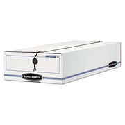 FEL00003 - Liberty Storage Box by Bankers Box – 6 1/4" x 24" x 4 1/2", Paper, White/Blue