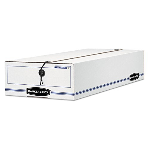 FEL00003 - Liberty Storage Box by Bankers Box – 6 1/4" x 24" x 4 1/2", Paper, White/Blue