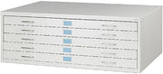 Safco 5-Drawer Flat File Organizer for Engineering, Construction, Design & Architecture Documents, 300 lbs Capacity, Medium, Light Gray