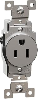 Square D by Schneider Electric Square D X Series 125V Tamper Resistant Heavy Duty Single Outlet, 15 Amp, Matte Gray