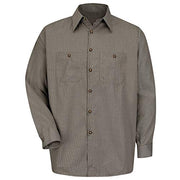 Red Kap X-Large / Khaki/Black Check / Micro-check Uniform Shirt, Regular Fit, Long Sleeve Tops