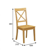 Dining Chair with High Back by Furnifact – Wood, Oak, Pack of 2