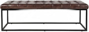 Starlight Canyon Home Genuine Distressed-Finish Leather Bench, Upholstered Ottoman End of Bed Bedroom Accent Bench for Living Room, Dark Sienna