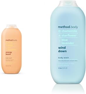 Method Body Wash Energy Boost and Wind Down, Paraben and Phthalate Free, 18 oz (Pack of 1 Each)