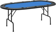 vidaXL 10-Player Folding Poker Table Blue 81.1"x41.7"x29.9