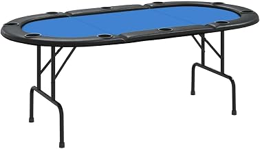 vidaXL 10-Player Folding Poker Table Blue 81.1"x41.7"x29.9