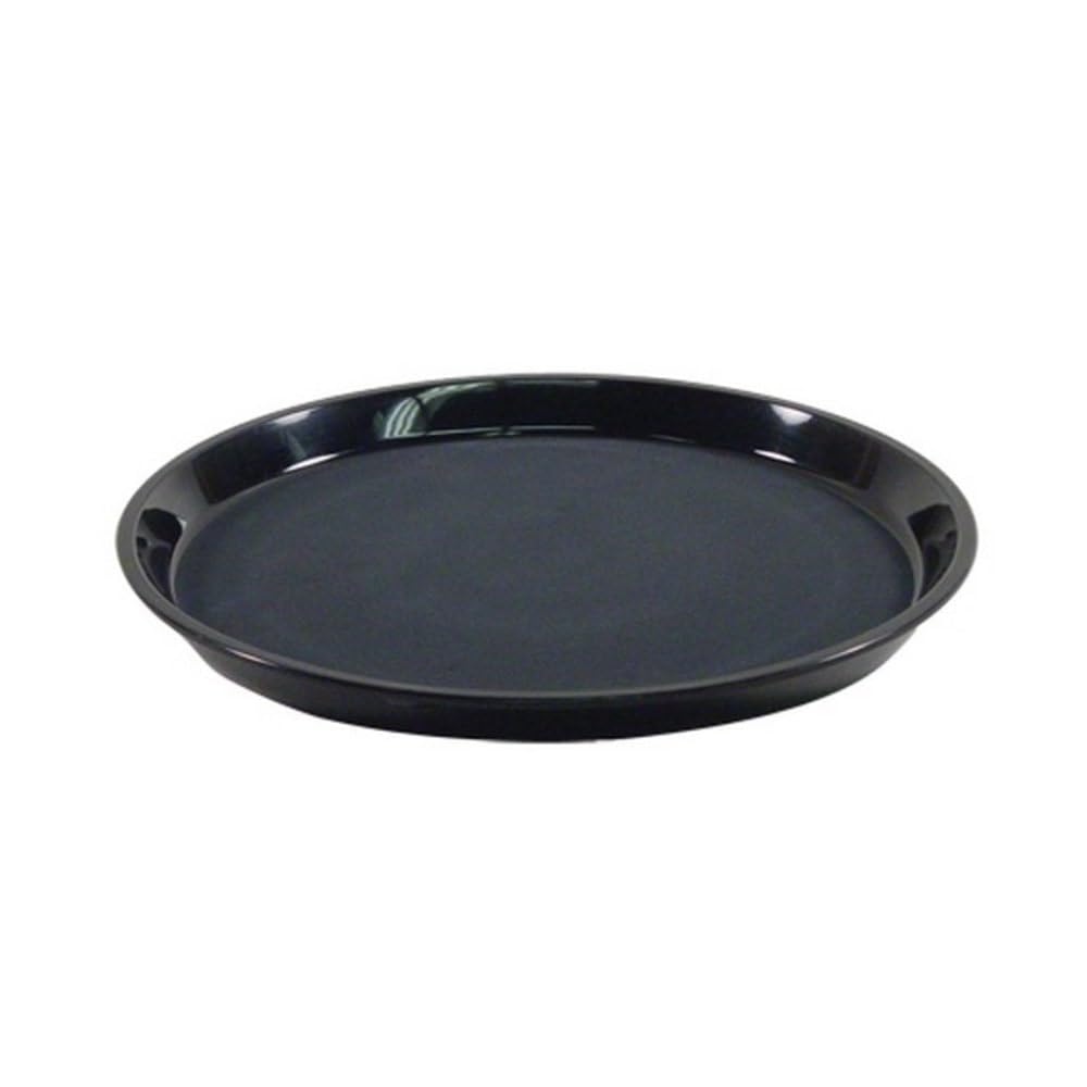 Carlisle 11" Round GripLite Tray by Carlisle FoodService Products – 11" x 11" x 1", Polypropylene, Black, Model 1100GL004