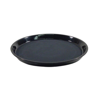 Carlisle 11" Round GripLite Tray by Carlisle FoodService Products – 11" x 11" x 1", Polypropylene, Black, Model 1100GL004