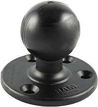 RAM MOUNTS D Size 2.25" Ball Base with 3.68" Round Plate | Marine-grade aluminum drill-down mount for heavy-duty electronics and device mounting