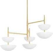 477-42-VGL/GSW Evander - 27W 6 LED Chandelier-29.5 Inches Tall and 42 Inches Wide