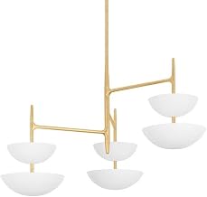 477-42-VGL/GSW Evander - 27W 6 LED Chandelier-29.5 Inches Tall and 42 Inches Wide