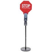 Floor Standing Hand Soap Dispenser with Sign by HUBERT – Plastic, Black
