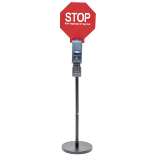 Floor Standing Hand Soap Dispenser with Sign by HUBERT – Plastic, Black