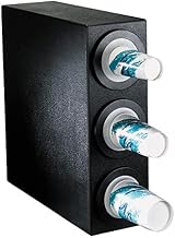 Dispense-Rite BFL-S-3BT Countertop Cup Dispensing Cabinet, (3) BFL-2F, 8 oz. to 44 oz. Cups, Black Polystyrene, 3 Dispensers, 24-1/4" H x 8" W x 23" D